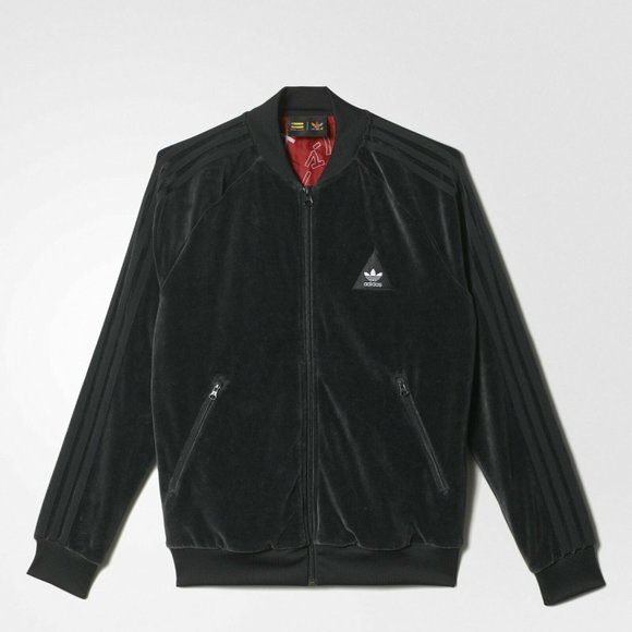 ADIDAS PHARRELLWILLIAMS HUMANRACESUPERSTAR VELOUR HUTRACK WOMEN'S JACKET XS/0-2 - Picture 1 of 16